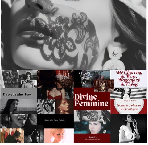 lana del rey aesthetics - divine feminine, glamour, old hollywood, retro, sultry