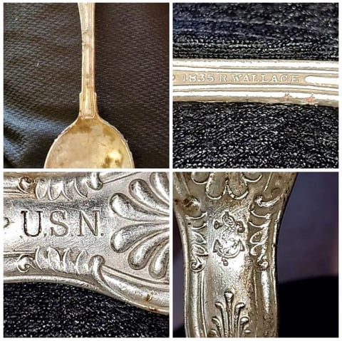 antique USN silver spoon