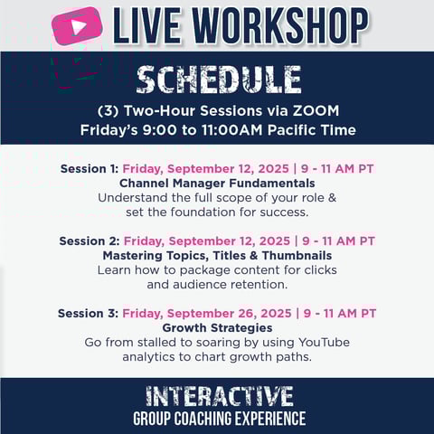 YouTube Mastery Course for Channel Managers Schedule