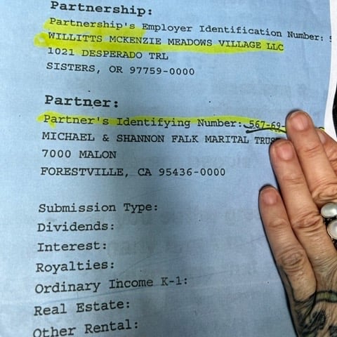 Willitts Constructing a lie on Shannon Falk's marriage Trust