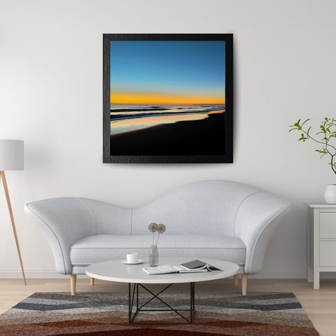 imagen del amanecer a orilla de un Mar en fotografia impresa en lienzo