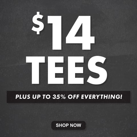 14 dollar tees at The Design Technician, Plus 35% off everything else