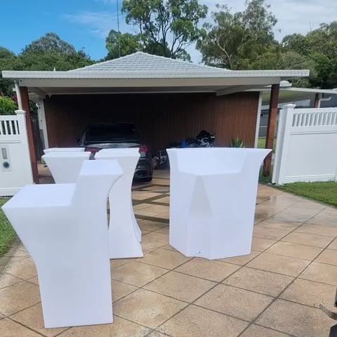 Glow furniture in the driveway during drop off to Jack for his New Years event in Redlands.