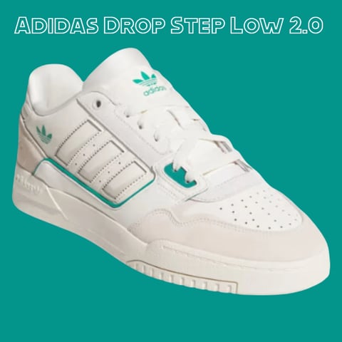a pair of adidas sneakers with the words adidas a drop step low 2
