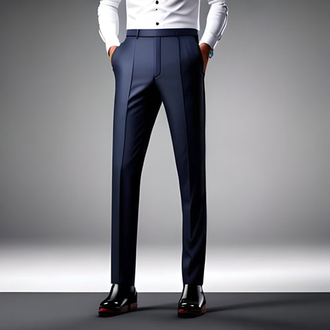 a man in a white shirt and blue pants