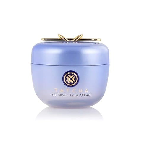 Tatcha Dewy Skin Cream blue jar moisturizing face cream product photo