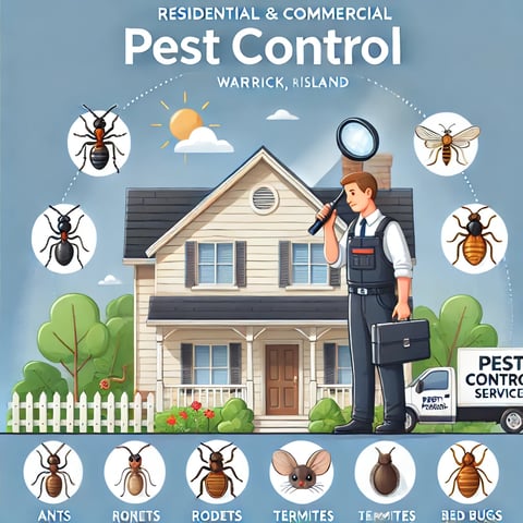 professional-pest-control-technician-inspecting-a-home-with-icons-for-ants-termites-bed-bugs-and-rodents-in-warwick-ri