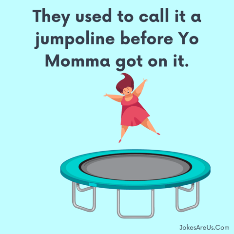 They used to call it a jumpoline before Yo Momma got on it. Yo mama jokes