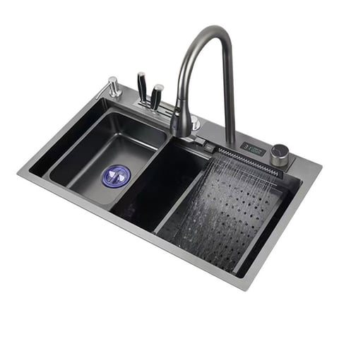 modern handmade nano black stainless steel sink