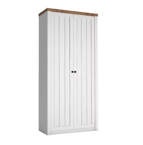 Armoire Parma A135 blanche et bois lefkas