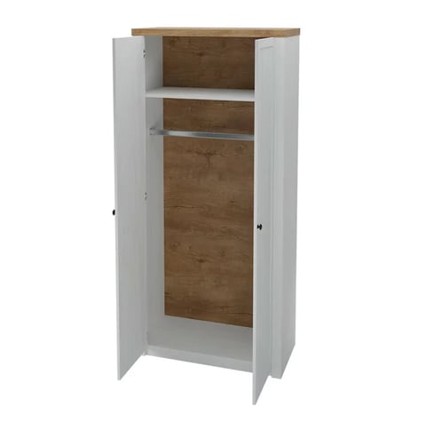 Armoire Parma A135 blanche et bois lefkas 