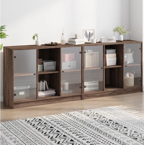 Bibliothèque en chêne avec portes 