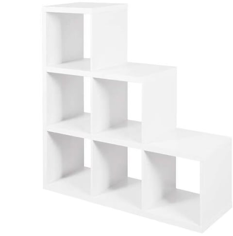 Bibliothèque Alvin en escaliers blanc 