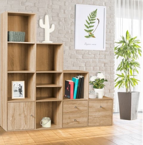 Bibliothèque escaliers en bois de hêtre 