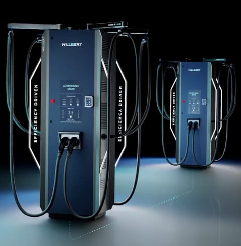 Willbert Charging: a group of electric charging stations with charging cords