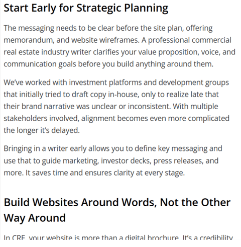 Creative Real estate copy sample