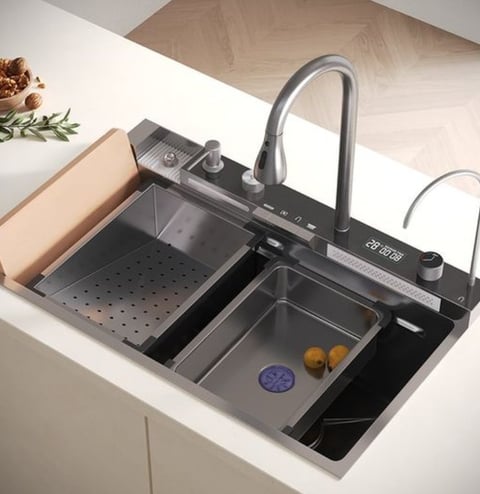 black undermount kitchen sink