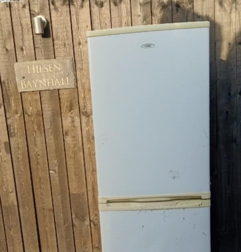 fridge freezer outside a house in worcester