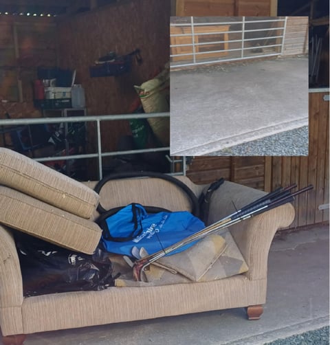 sofa about to removed form a property in worcester
