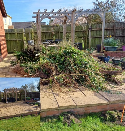 garden waste at a house in worcestershire