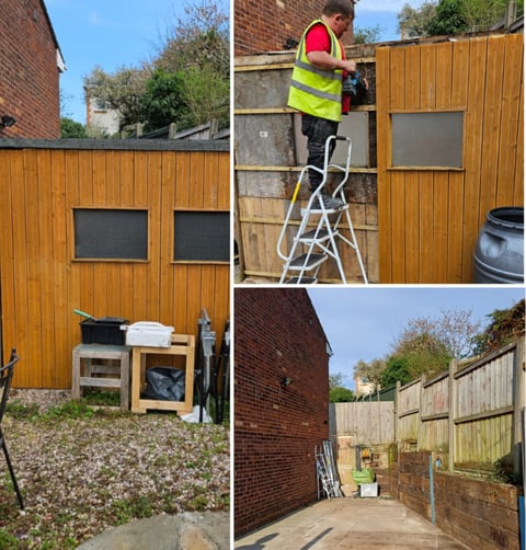 shed being dismantled by hiltons rubbish removals