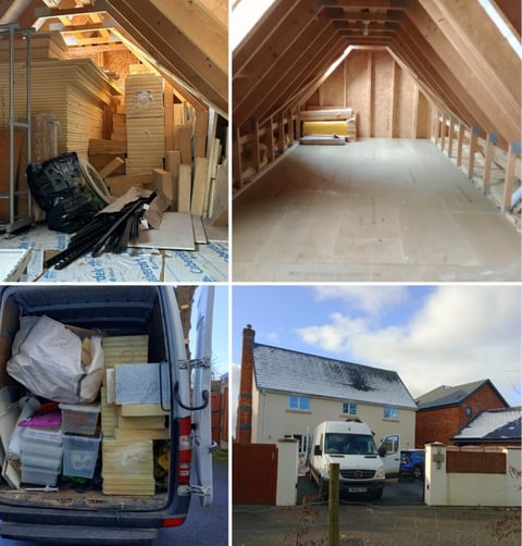 pictures of a house clearance carried out by hiltons rubbish removals