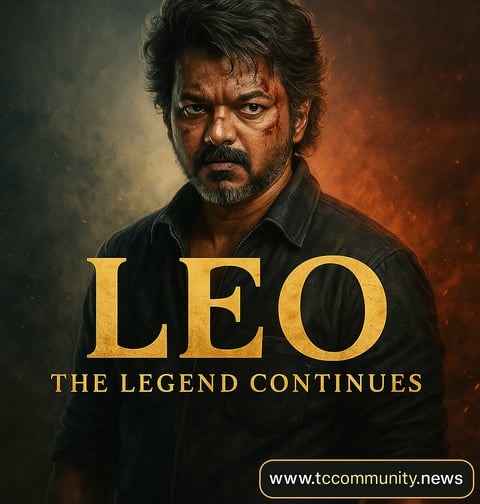 Leo: The Legend Continues with cinematic realistic visuals, starring Vijay