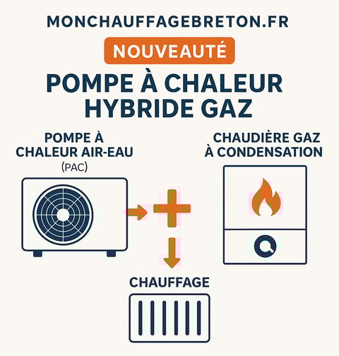 infographie sur la pompe à chaleur hybride gaz