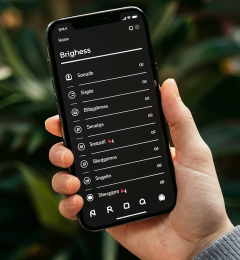 Adjusting screen brightness settings on a smartphone