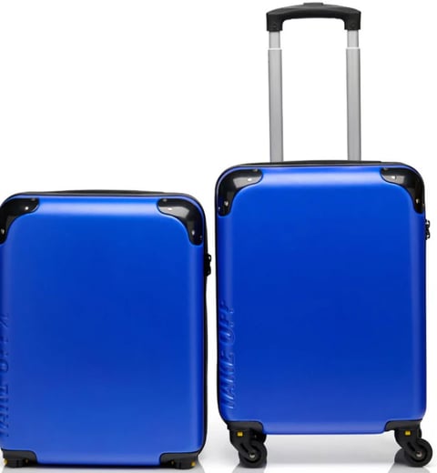 Blue carry-on luggage
