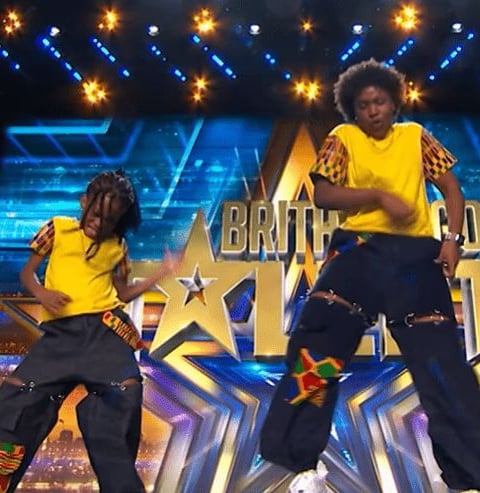 Afronita and Abigail on the stage of Britain's Got Talent.