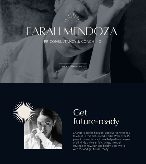 Demo Website Design for a PR Consultancy and Coaching developed by AFM & Co.