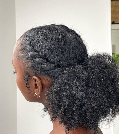 low natural hair ponytail