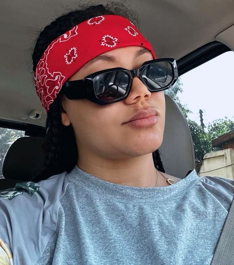 Nadia Buari in black sunglasses.