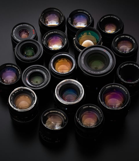 Grouping of various camera lenses