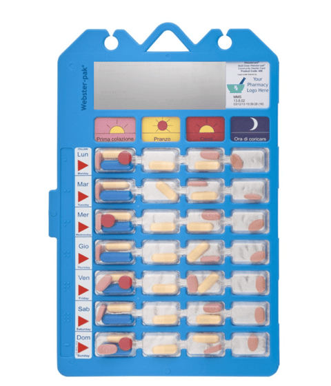 Organized Webster-Pak for Daily Medication Management