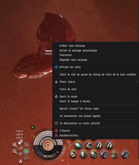 Eve Online MMORPG Menu