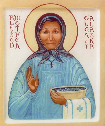 A religious icon of Saint Olga of Alaska