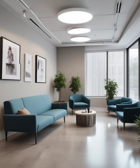 Trendy professional office waiting room