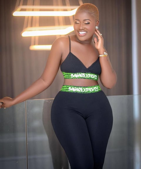 Fella Makafui in a trainers wear.