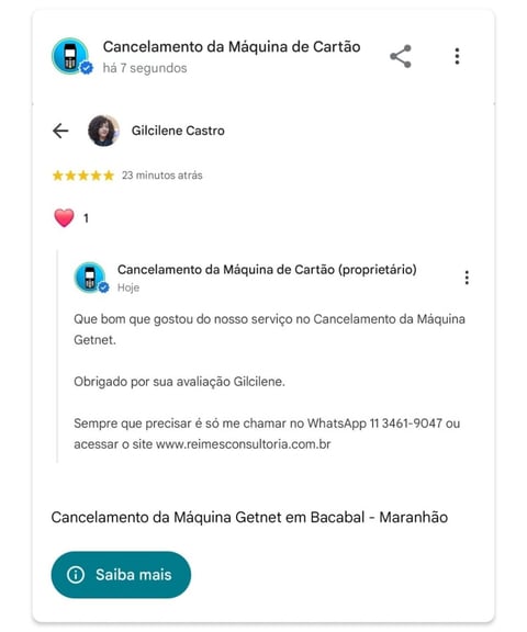 Cancelamento da Maquina Getnet em Bacabal Maranhao