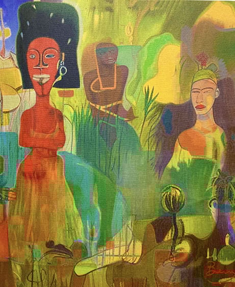 tableau de berg danse pilou kanak
