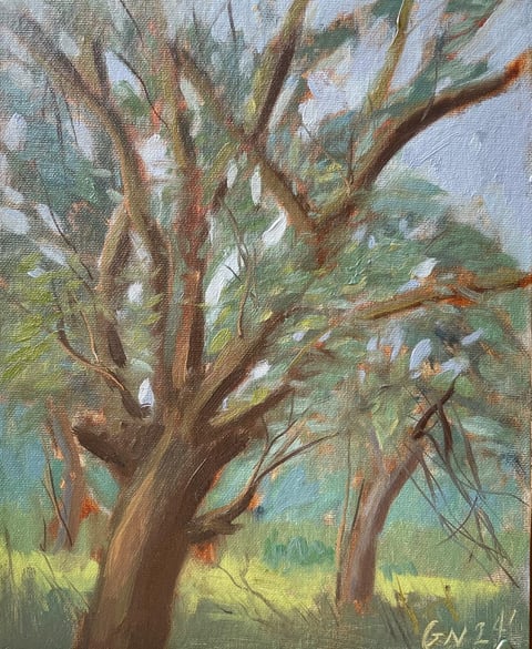 Finished painting of trees and branches