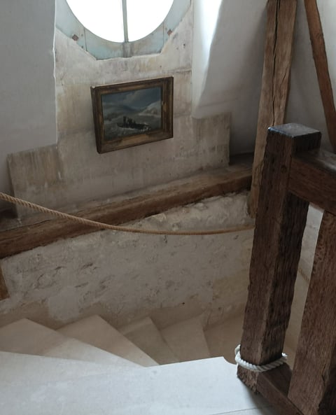 The stone spiral staircase