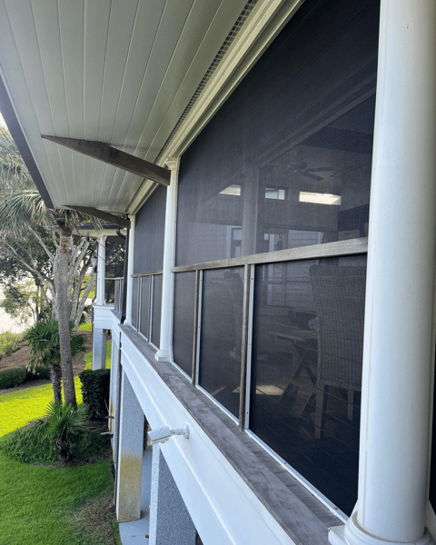 2nd story screen porch with Super Screen overlooking the beach. 