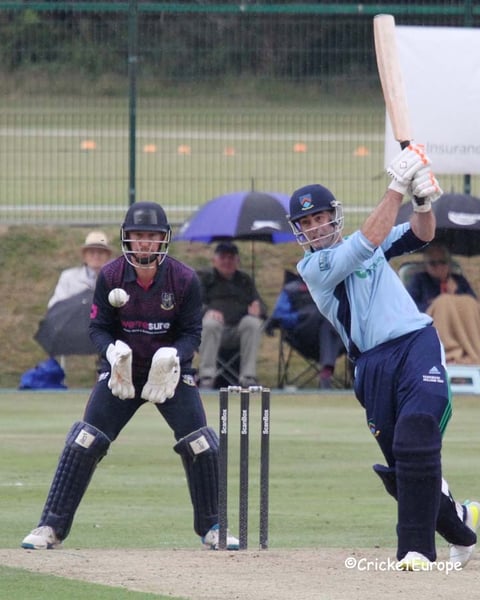 Marc Ellison batting, 2022 NCU Challenge Cup Final