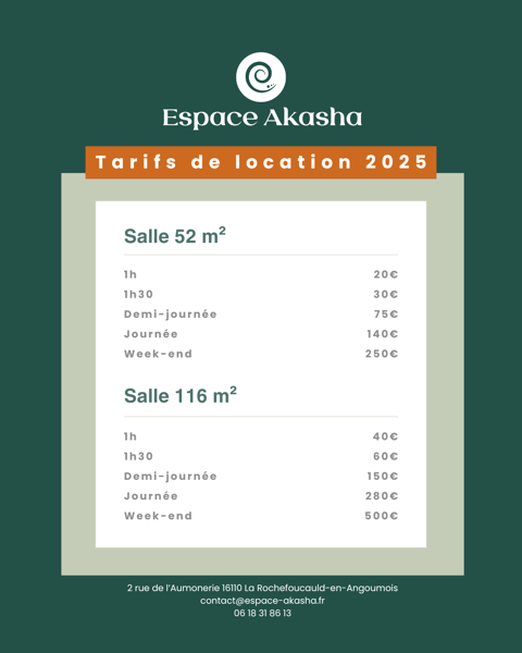 tarifs de location