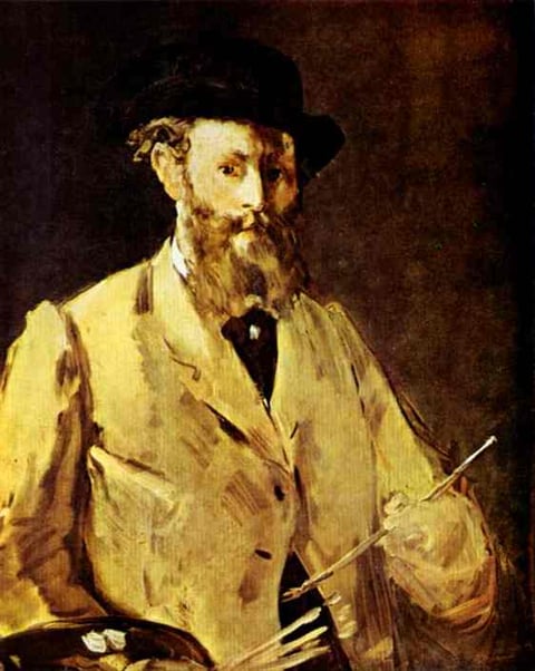 a man with a hat and a hat on a painting