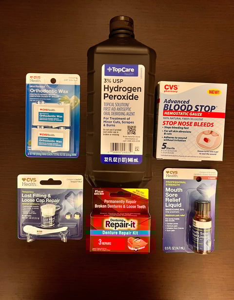 Items that help when having a dental emergency