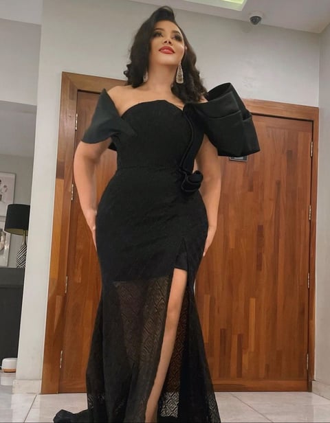 Nadia Buari in a gorgeous overall dress.